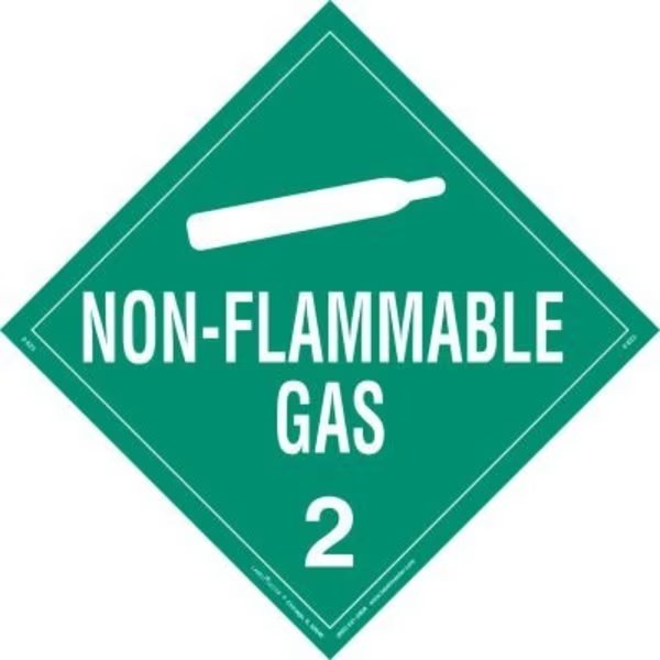 LabelMaster® Z-EZ3 Non-Flammable Gas Placard, Worded, Removable Vinyl, 25/Pack, American Labelmark Co, Mfr#: Z-EZ3